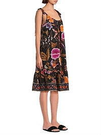 Tamara Floral Cotton Sleeveless Knee-Length Dress