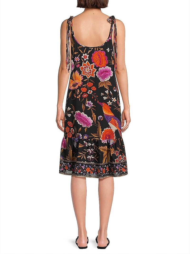 Tamara Floral Cotton Sleeveless Knee-Length Dress