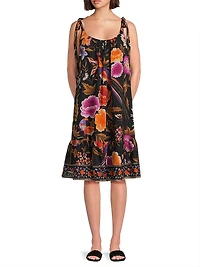 Tamara Floral Cotton Sleeveless Knee-Length Dress