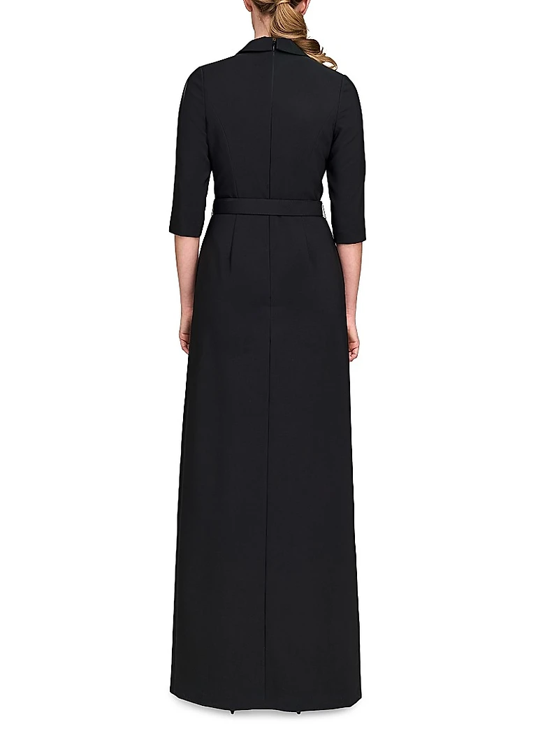 Marta Stretch Crepe Belted Walk-Through Jumpsuit