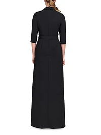 Marta Stretch Crepe Belted Walk-Through Jumpsuit