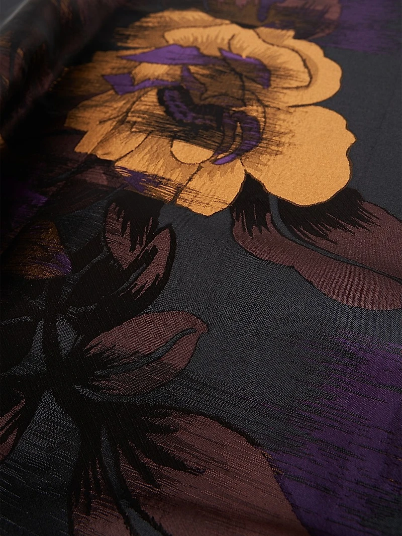 Ilsa Floral Jacquard Belted Cocktail Dress