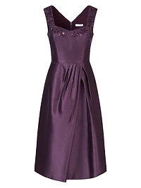 Lilibet Embellished Metallic Organza Cocktail Dress