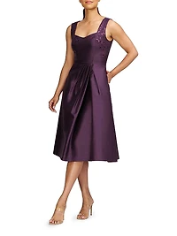 Lilibet Embellished Metallic Organza Cocktail Dress