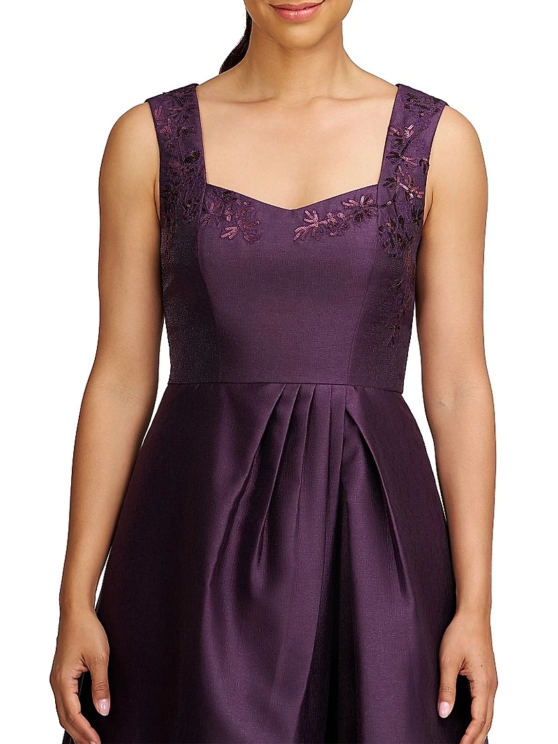 Lilibet Embellished Metallic Organza Cocktail Dress