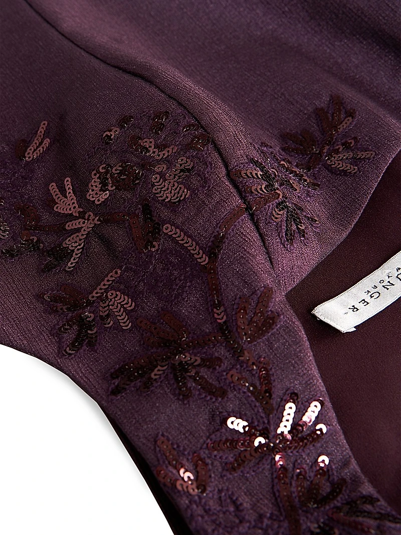 Lilibet Embellished Metallic Organza Cocktail Dress