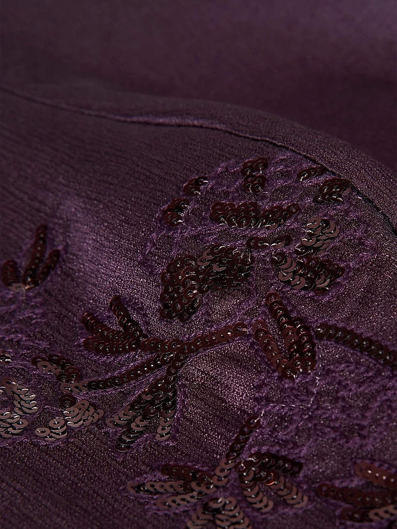 Lilibet Embellished Metallic Organza Cocktail Dress