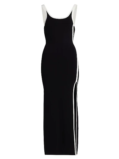 Solana Striped Compact Knit Maxi Dress