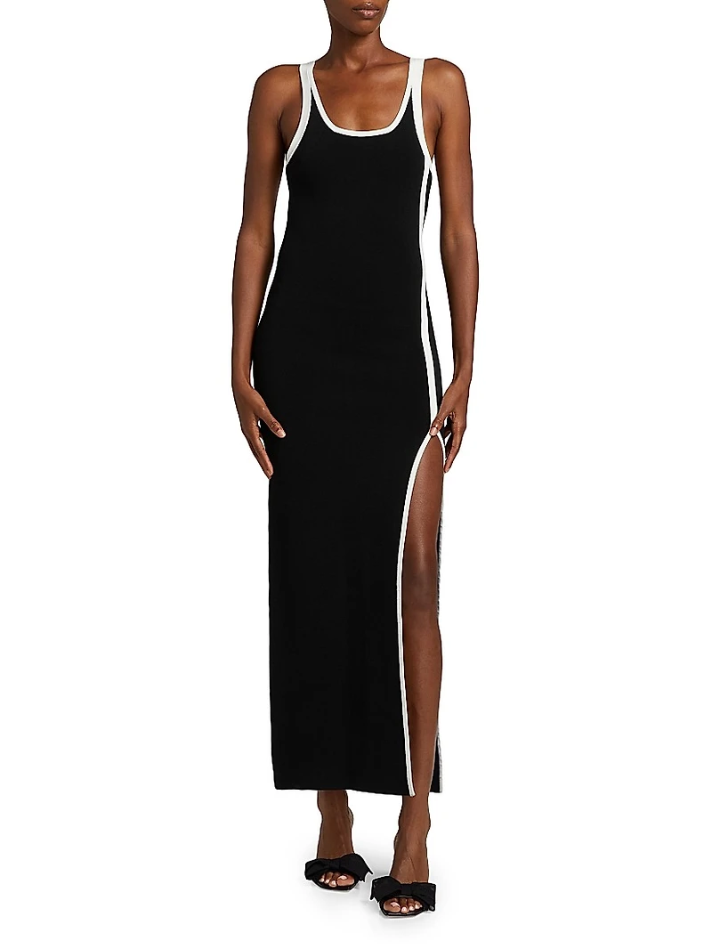Solana Striped Compact Knit Maxi Dress