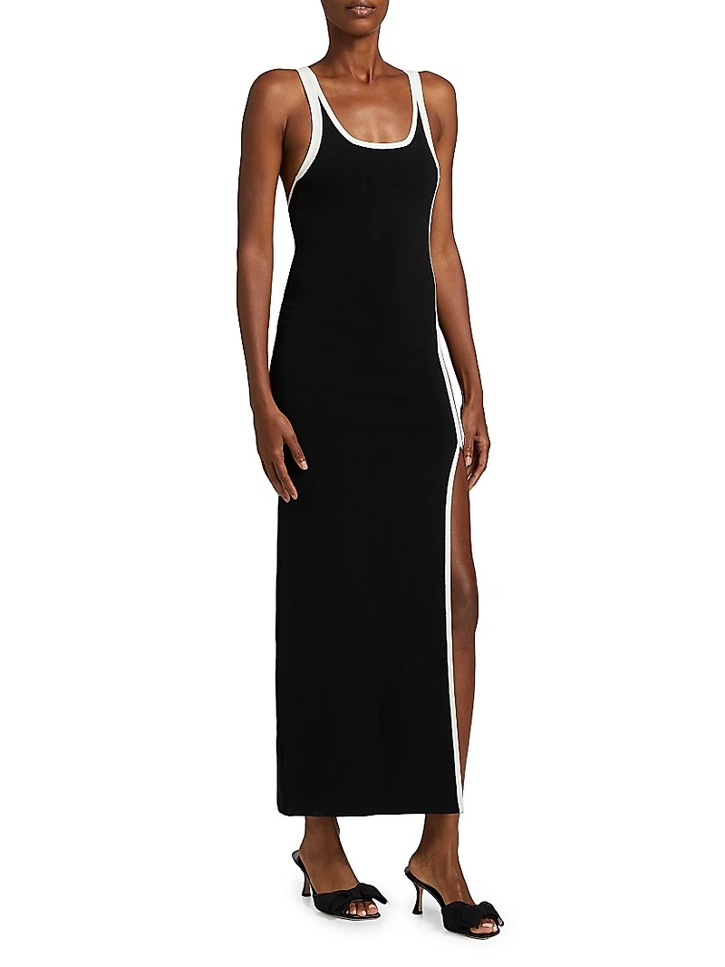 Solana Striped Compact Knit Maxi Dress