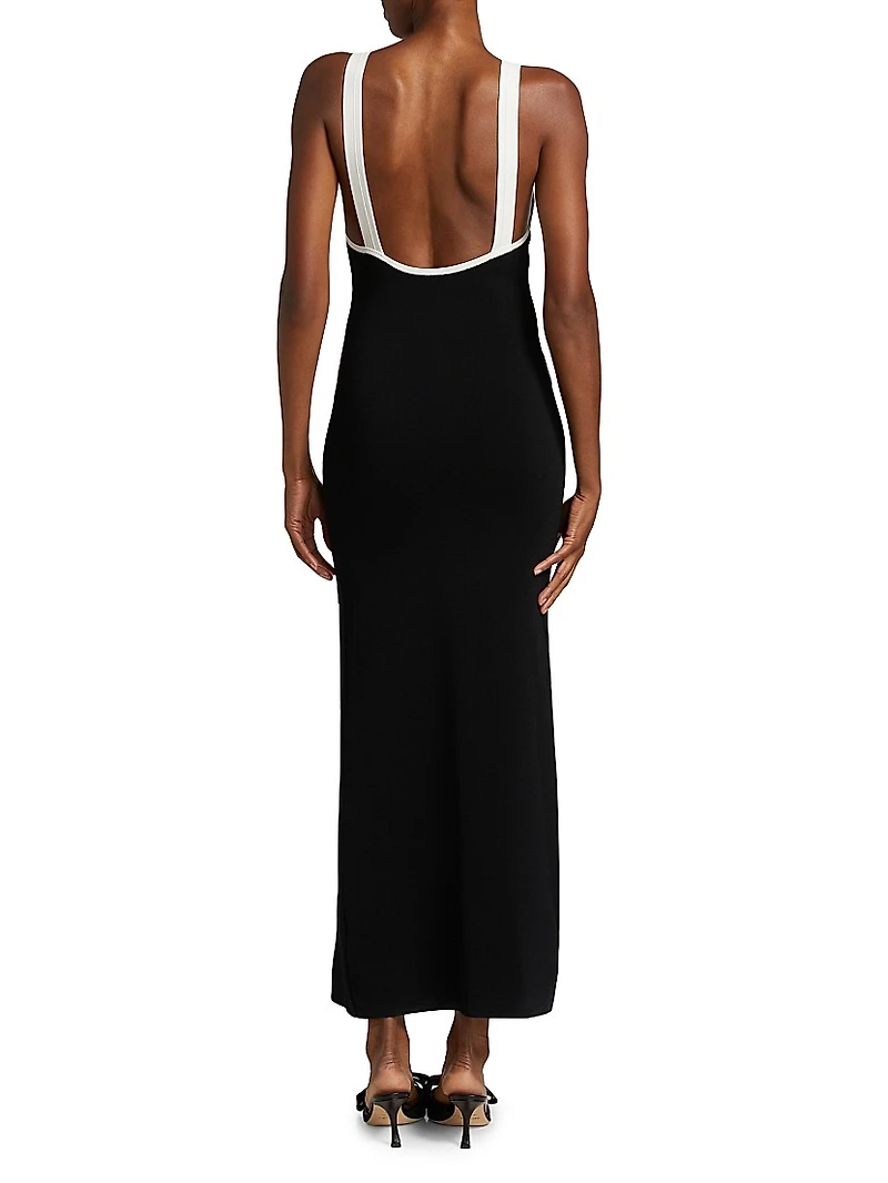 Solana Striped Compact Knit Maxi Dress