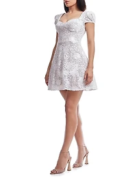 Marissa Puff-Sleeve Lace Minidress