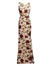 Cherilyn Floral Chiffon Sleeveless Gown