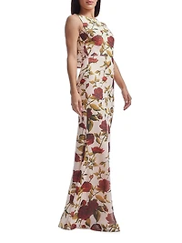 Cherilyn Floral Chiffon Sleeveless Gown
