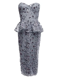 Amelia Embellished Strapless Midi-Dress