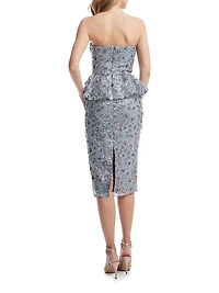 Amelia Embellished Strapless Midi-Dress
