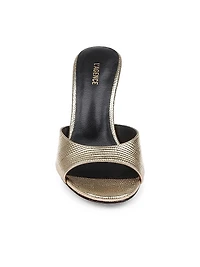 Avery 100MM Embossed Metallic Leather Sandals