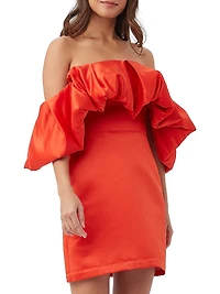 Nia Bubble Off-The-Shoulder Dress