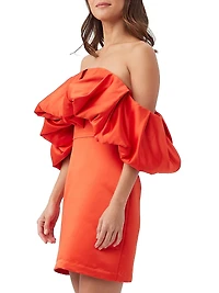 Nia Bubble Off-The-Shoulder Dress