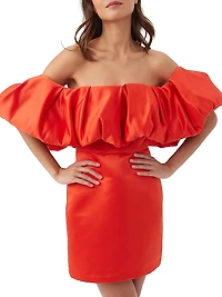 Nia Bubble Off-The-Shoulder Dress