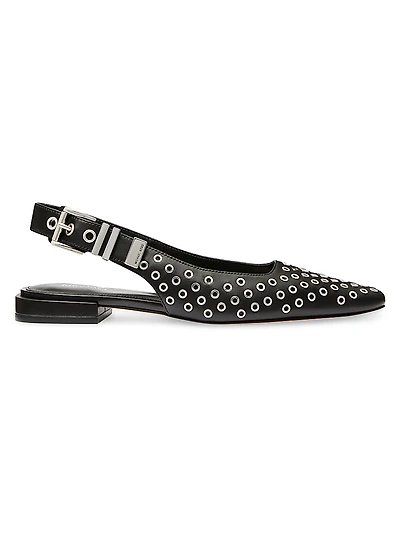 Darrington Grommeted Leather Slingback Flats