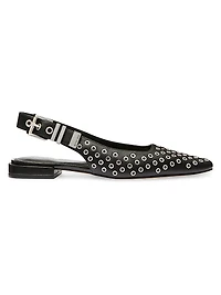 Darrington Grommeted Leather Slingback Flats
