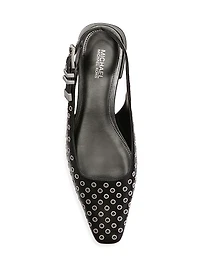 Darrington Grommeted Leather Slingback Flats