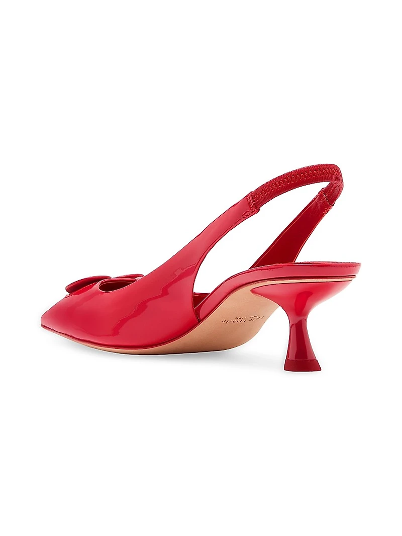 Perfect Pair Heart 50MM Leather Slingback Pumps