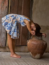 Riveria Radiance Kristen Azure Printed Minidress