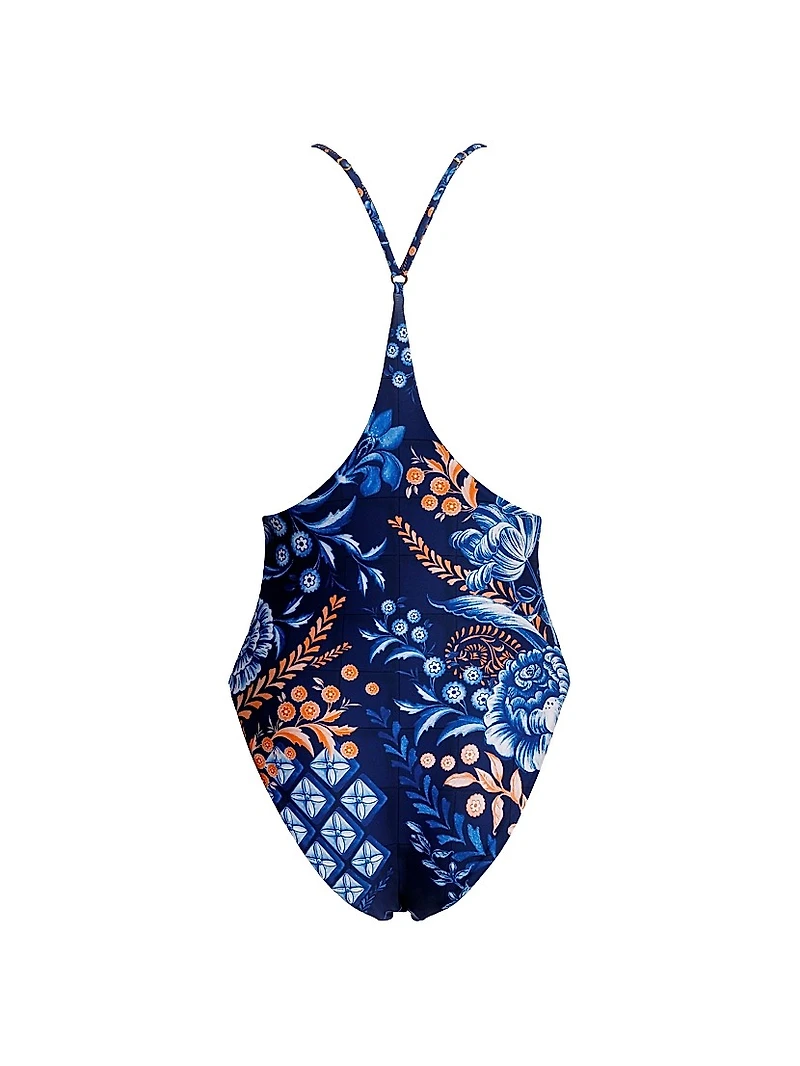 Riveria Radiance Aloe Azure Floral One-Piece Swimsuit