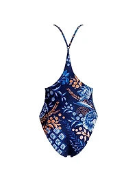 Riveria Radiance Aloe Azure Floral One-Piece Swimsuit