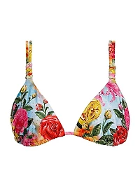 Riveria Radiance Sunny Mirage Crystal-Embellished Floral Bikini Top