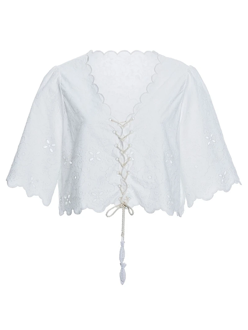 Riveria Radiance Madeira Azure Cotton Blouse