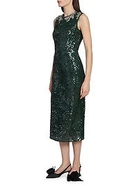 Sequin Embellished Sleeveless Midi-Dress
