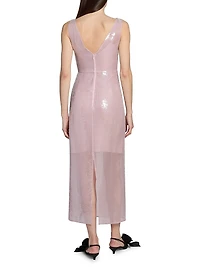 Sequin Embellished V-Neck Maxi Dress