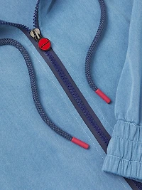 Chambray Zip-Front Hoodie