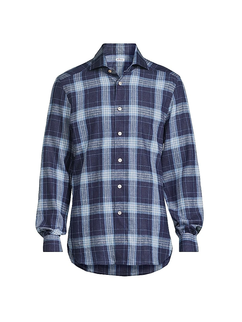 Large Plaid Linen-Blend Shirt