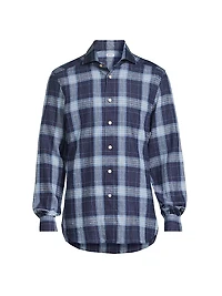 Large Plaid Linen-Blend Shirt