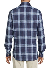 Large Plaid Linen-Blend Shirt