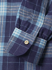 Large Plaid Linen-Blend Shirt