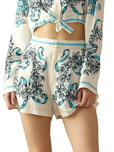 Floral Silk Shorts