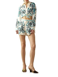 Floral Silk Shorts