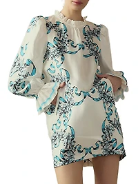 Floral Silk Shift Minidress