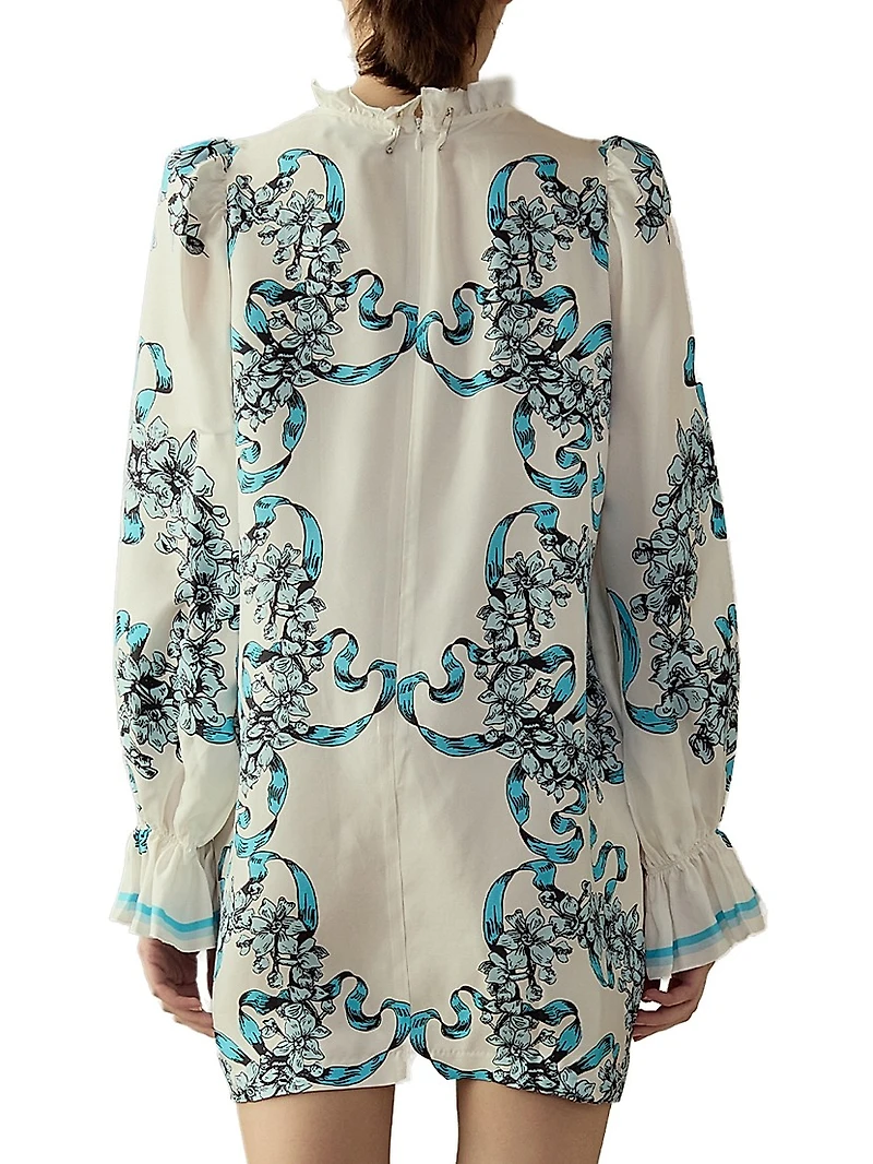 Floral Silk Shift Minidress