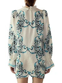 Floral Silk Shift Minidress