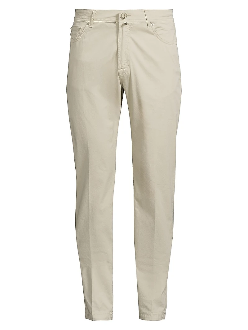 Stretch-Cotton 5-Pocket Pants