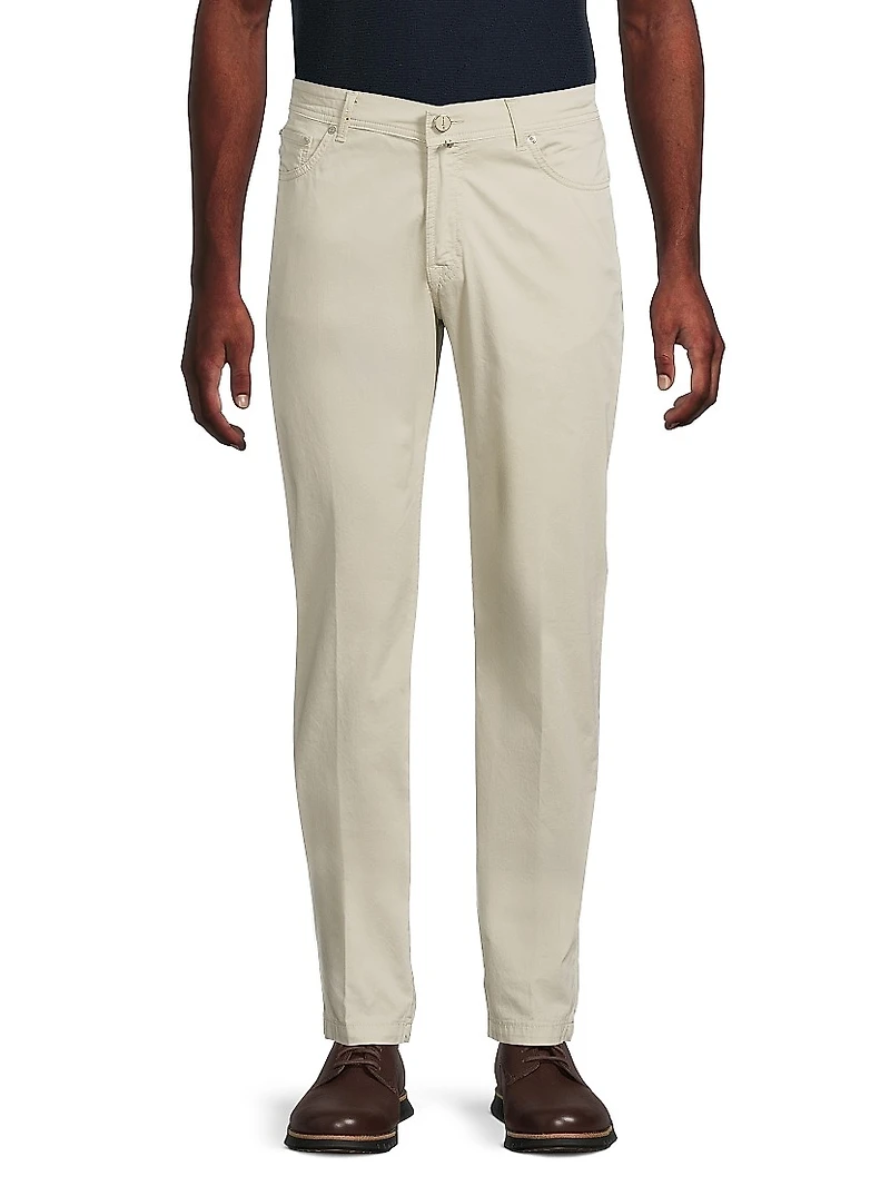 Stretch-Cotton 5-Pocket Pants