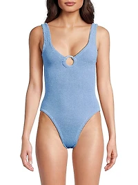 Celine Textured O-Ring One-Piece Swimsuit