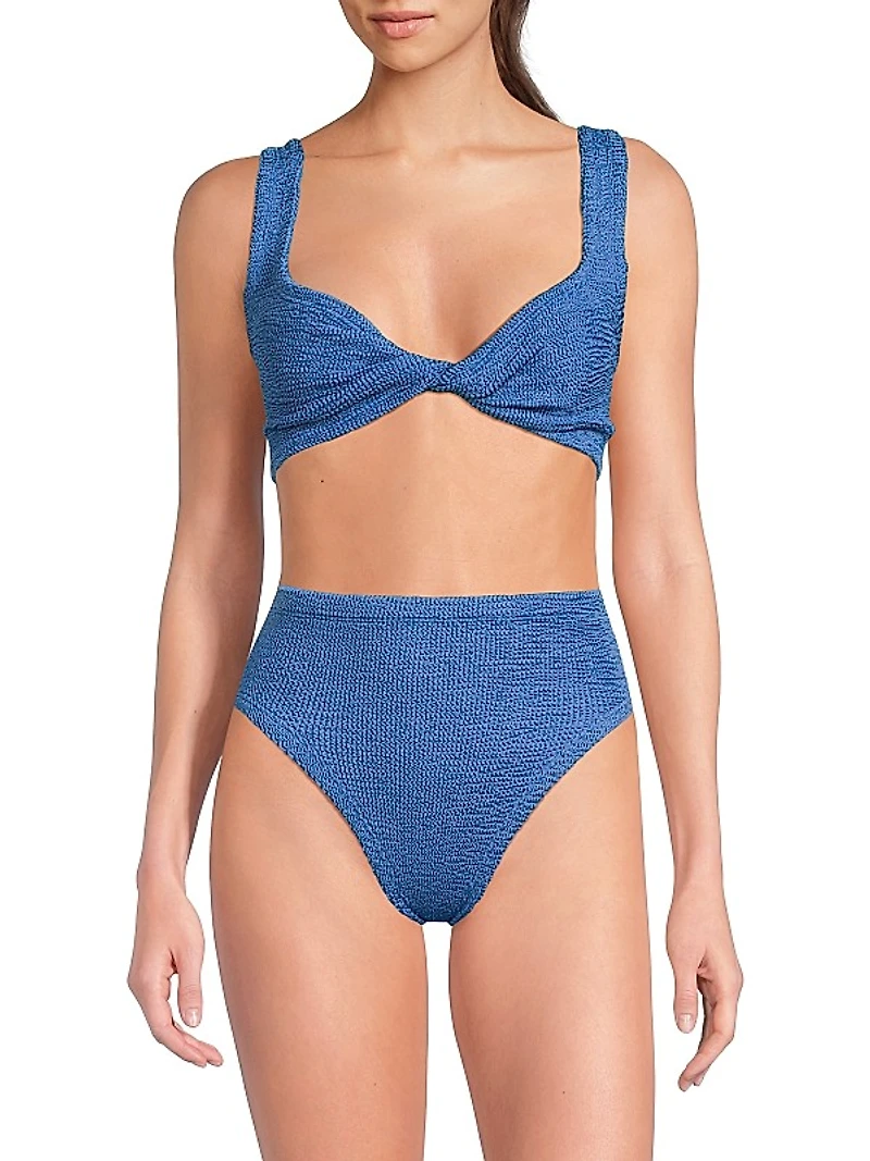 Jamie Textured High-Waisted Bikini