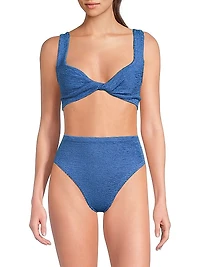 Jamie Textured High-Waisted Bikini